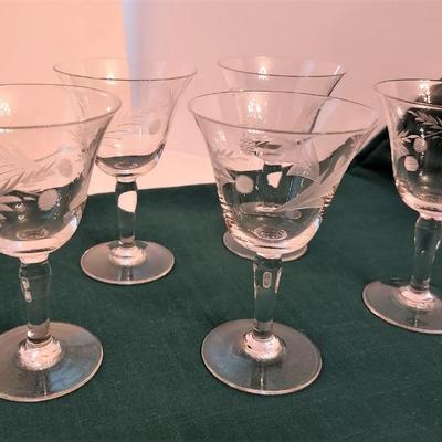 Lot #61  Lot of 5 Vintage Crystal Liqueur Glasses