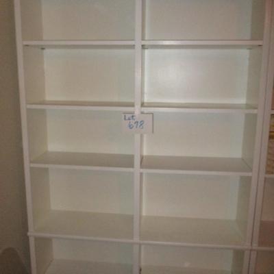 White Double Bookshelf