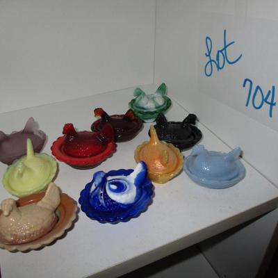 Miniature Nesting Glass Hens
