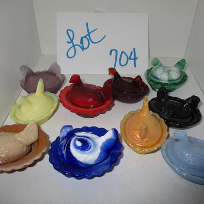 Miniature Nesting Glass Hens