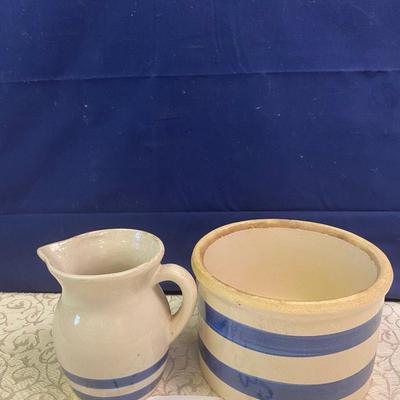 Crock Pitcher and Bowl