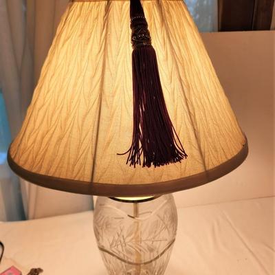 Lot #62  Traditional Crystal Table Lamp - works