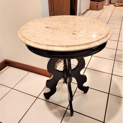Lot #68  Contemporary Marble Top Side Table - Antique styling