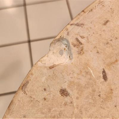 Lot #68  Contemporary Marble Top Side Table - Antique styling