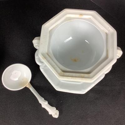 6277 Antique T&R Boote English Ironstone Small Tureen/Porcelain Schmidt Brasil Large Tureen
