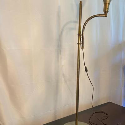 Vintage Brass Modernist floor lamp With Curved Arm