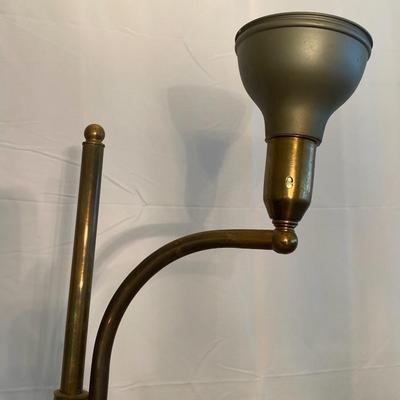 Vintage Brass Modernist floor lamp With Curved Arm