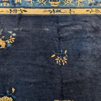 Gorgeous Antique Wool Chinese Area Rug, Circa 1900's 10x14