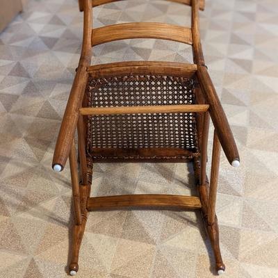 Well Made Antique Oak Cane Chair