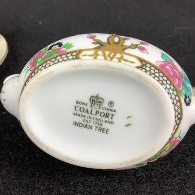 6301 3pc Miniature Coalport Set/Miniature Maruyama Tea Set with Tray & Bud Vase