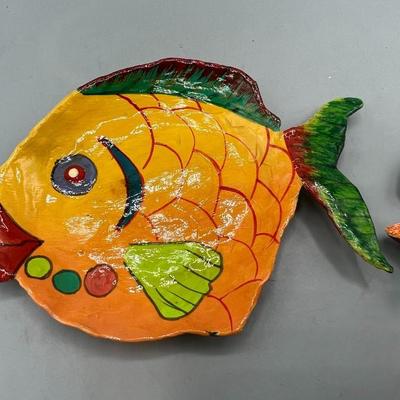 Retro Colorful Fish Decor Pieces Trinket Dish & Magnet