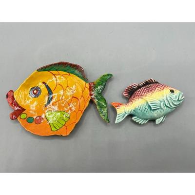 Retro Colorful Fish Decor Pieces Trinket Dish & Magnet