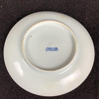 6302 8pc Blue Canton Demitasse Set Circa 1875