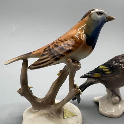 Vintage Royal Ceramic Czechoslovakia & German Small Wild Bird Figurines