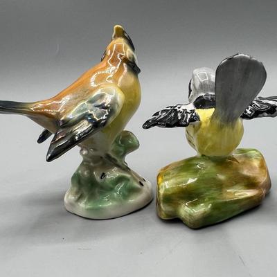 Retro Pair of Ceramic Porcelain Wild Bird Figurines