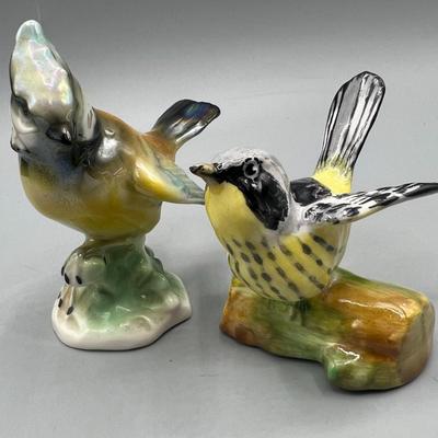 Retro Pair of Ceramic Porcelain Wild Bird Figurines