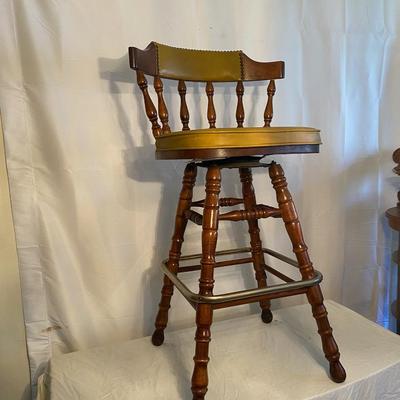 Vintage Maple Swivel Bar Stool by George B. Bent
