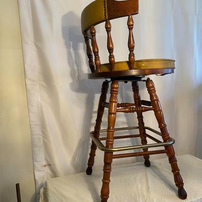 Vintage Maple Swivel Bar Stool by George B. Bent
