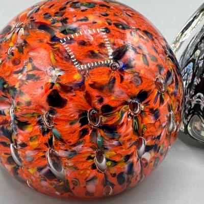 Retro Strathearn Hand Made in Scotland & Perthshire Multicolored Glass Paperweight Sculptures