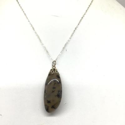 Silver 925 India Chain With Polished Stone