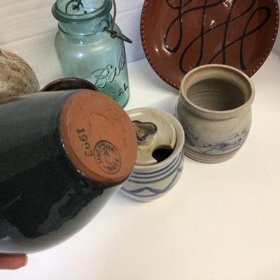 6308 Lot of Misc Pottery and Redware Plate