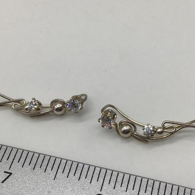 Silver Plated Earrings with Rhinestones