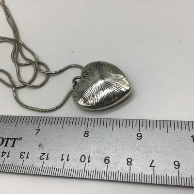 Large Glass Heart Pendant with Chain Costume