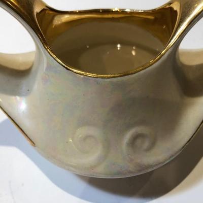 Art Deco iridescent sugar and creamer set