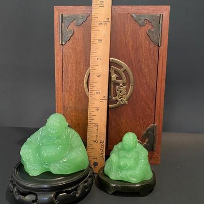 LOT 3: Asian Themed Jewelry Box & Buddha Statues