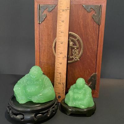 LOT 3: Asian Themed Jewelry Box & Buddha Statues