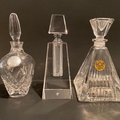 LOT 11: Crystal Perfume Bottles Marolin Art Crystal Royal Crystal Rock (RCR) Astral
