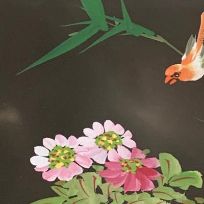 LOT24: Floral Art Paintings with Birds