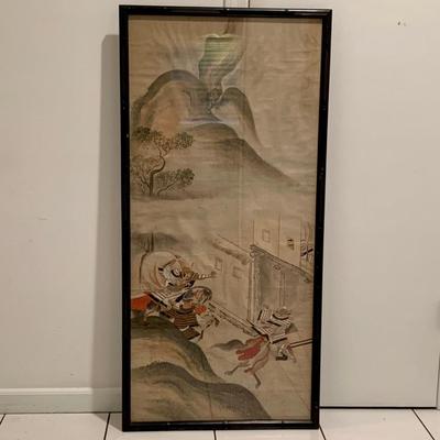 LOT 30R: Vintage Asian Themed Framed Print (23 x 47)