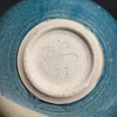 LOT 29R: Collection of 6 Pottery Cup along with a  Signed Pottery Bowl