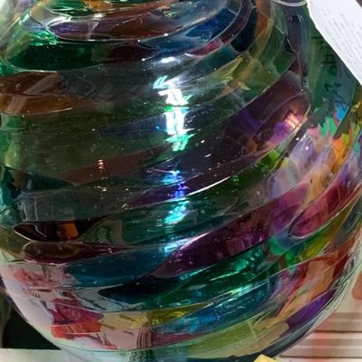 LOT 34R: Little River Hotglass Studio Hand-blown Friendship Balls, Cardinal Stone Coasters & More