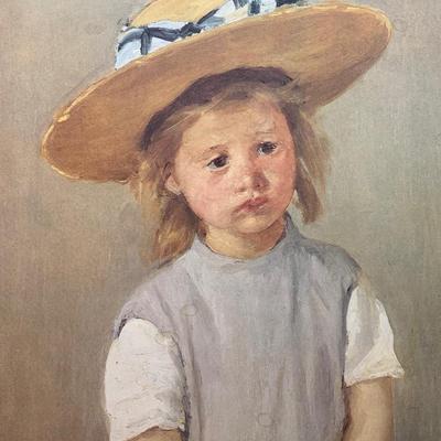 LOT 35R: Framed Numbered Print of Mary Cassatt's Child in a Straw Hat & Collection of Decorative Trinket Boxes