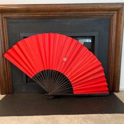 LOT 56R: Asian Inspired Wall Fan & Accent Table