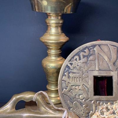 LOT 63R: Assortment of Brass Home Decor Pieces