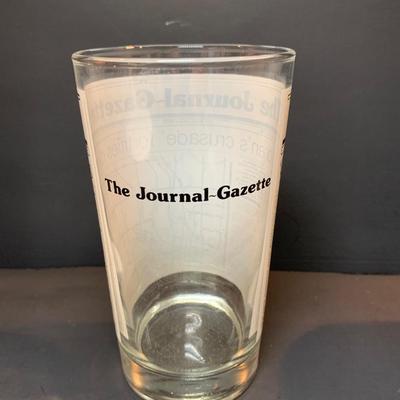 LOT 68R: Set of Fort Wayne Indiana Journal-Gazette Printed Drinking Glasses & More
