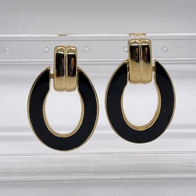 LOT 127: Three Pairs Goldtone Clip-On Costume Earrings