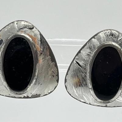 LOT 131: Four Pairs of Large Silvertone Clip-On Costume Earrings