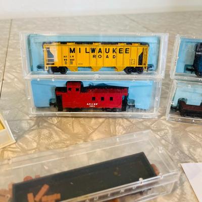 N Guage Rail Road cars in boxes