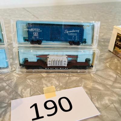 N Guage Rail Road cars in boxes