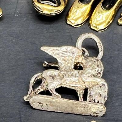SS and SP charms brass charm pin
