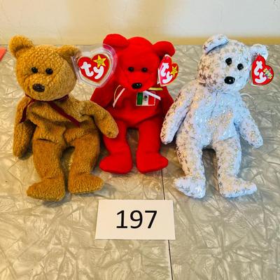 Lot of 3 Beanie Babies Bears