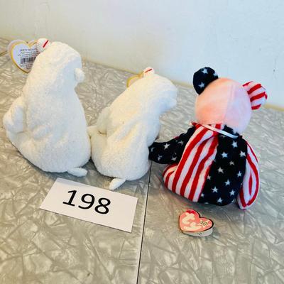 Lot of 3 Beanie Babies Bears