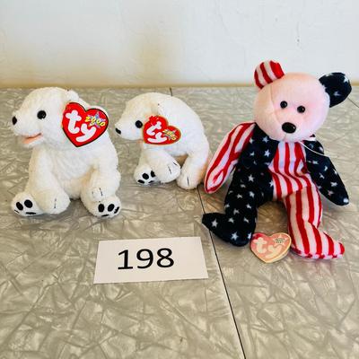 Lot of 3 Beanie Babies Bears