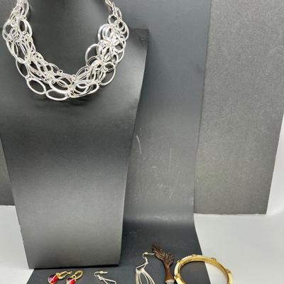 Sterling vintage earrings SP necklaces