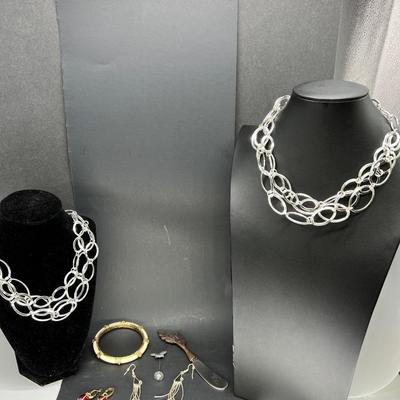 Sterling vintage earrings SP necklaces