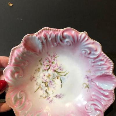 Embossed China Floral Dish